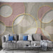 Golden Ring Leaf Shadow Mural Wallpaper | Interwoven Ring Leaf Wallpaper - Carving wallpaper