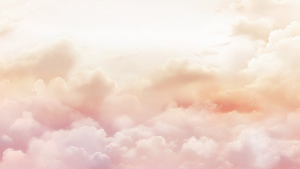 Gradient Cloud Wallpaper Mural | Pink and Orange Realistic Clouds - Carving wallpaper