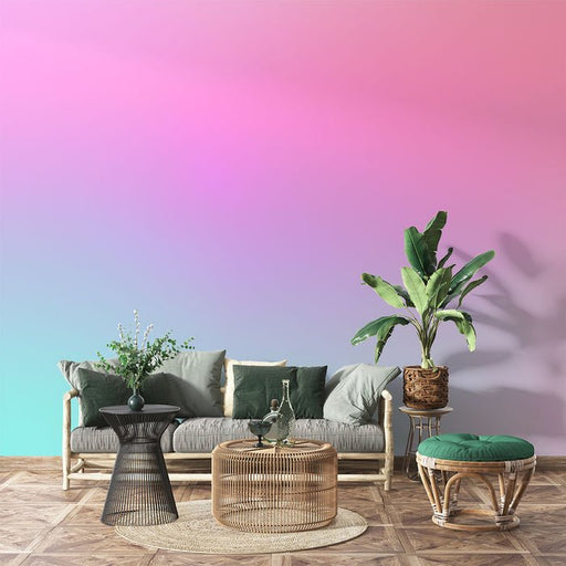 Gradient Wallpaper Mural | Pink and Blue - Carving wallpaper
