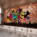 Graffiti style music mural | Brick wall music wallpaper - Carving wallpaper