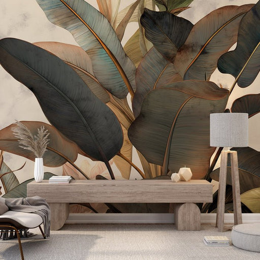Green and Brown | Tropical Jungle Wallpaper - Carving wallpaper
