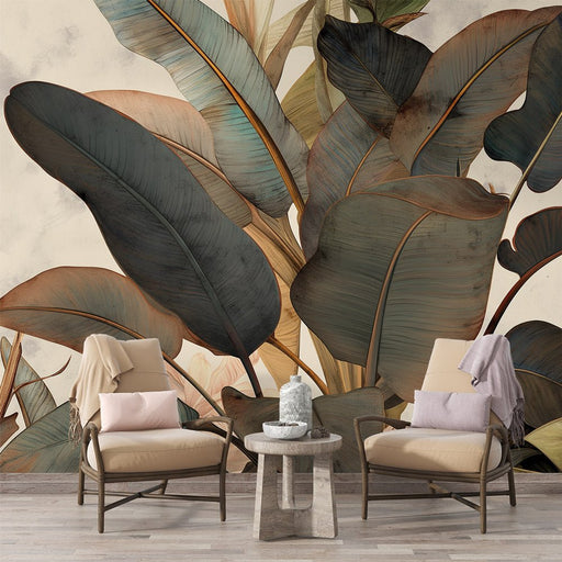 Green and Brown | Tropical Jungle Wallpaper - Carving wallpaper