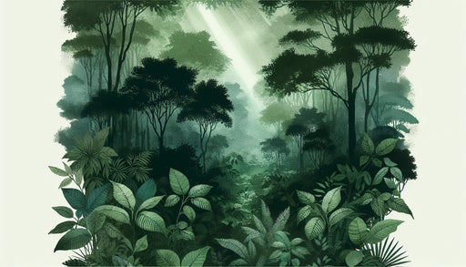 Green Forest Wallpaper Mural | Green Leaves and Trees with Light Holes - Carving wallpaper