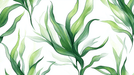 Green leaf wallpaper mural | Green plants and white background - Carving wallpaper