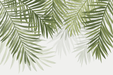 Green leaf wallpaper with palm leaves - Carving wallpaper