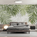 Green leaf wallpaper with palm leaves - Carving wallpaper