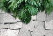 Green plant stone wall mural wallpaper | Stone wall and leaves - Carving wallpaper