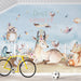 Hand drawn forest animal wallpaper mural | Owl, deer, fox - Carving wallpaper