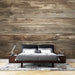 Horizontal imitation wood wallpaper mural | Brown gray - Carving wallpaper