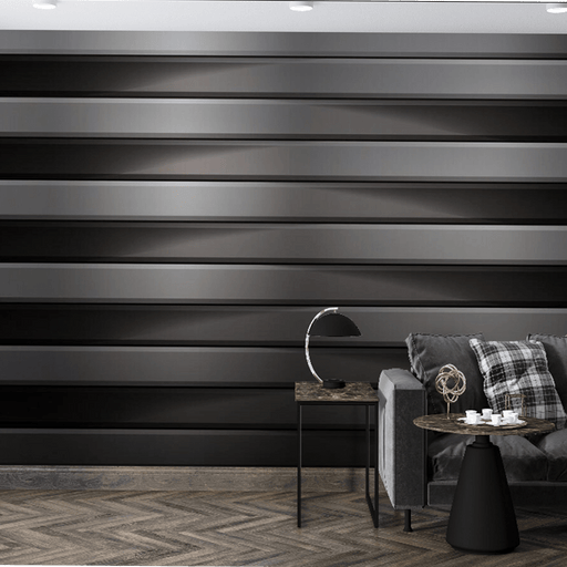 Horizontal stripe dark wall murals | modern simple style wallpaper - Carving wallpaper