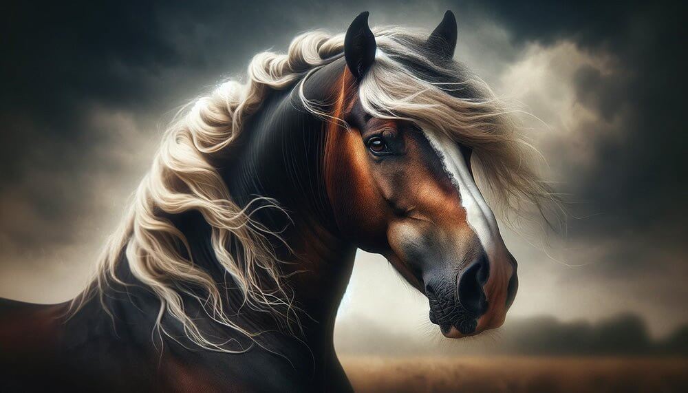 Horse Wallpaper Mural | The horse's fur is deep in color. 