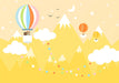 Hot air balloon animal playful wallpaper | Children's bedroom mural