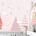 Hot air balloon wallpaper mural | children's pink geometric hot air balloon wallpaper - Carving wallpaper
