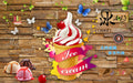 Ice cream themed wallpaper | Creative dessert shop background wall