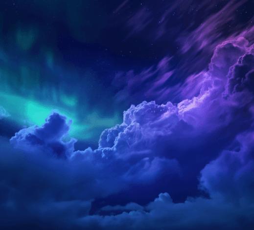 Immersive Northern Lights Sky Wallpaper Mural - Dreamy Cosmic Nightscape for Mesmerizing Interiors