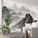 Ink landscape artistic conception wallpaper mural | Zen inspired decorative wall in living room and study room