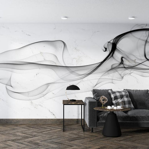 Ink style mural wallpaper | Black and white lines outline a lively and dynamic atmosphere - Carving wallpaper