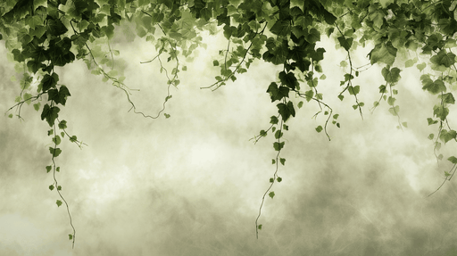 Ivy hanging vine wallpaper mural | Vine branches and leaves falling freely - Carving wallpaper
