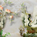 Jade Carved Crane Mural Wallpaper | Peach & Pine Longevity Symbol | Serene Elegance - Jade-stream carved crane mural with peaches, pine branches, serenity and longevity symbolism