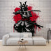 Japanese Samurai Wallpaper Mural | Black, White, and Red - Carving wallpaper