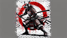 Japanese Samurai Wallpaper Mural | Black, White, and Red Brick Walls - Carving wallpaper