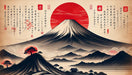 Japanese ukiyo-e Fuji Mountain Red Sun Wallpaper | Living Room and Study Decorative Wall