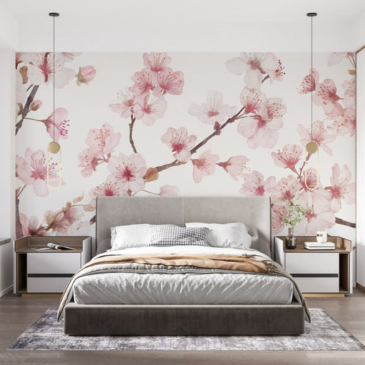 Japanese Wallpaper Mural | Pink Cherry Blossoms - Carving wallpaper