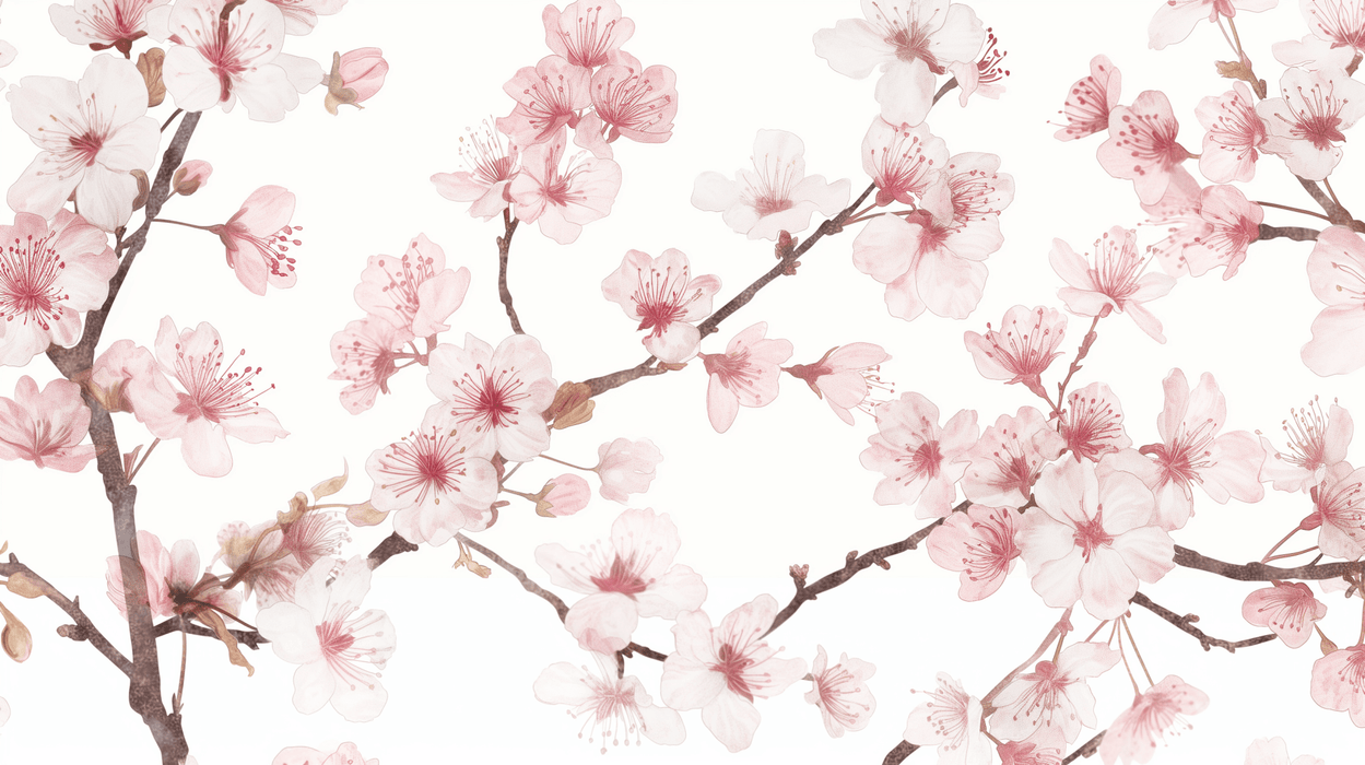 Japanese Wallpaper Mural | Pink Cherry Blossoms - Carving wallpaper