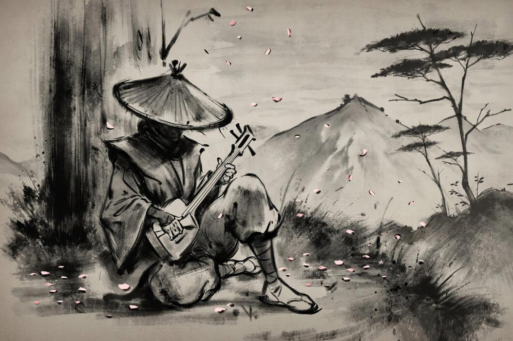 Japanese Wallpaper Murals | Black and White Musicians - Carving wallpaper