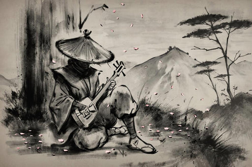 Japanese Wallpaper Murals | Black and White Musicians - Carving wallpaper
