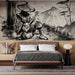 Japanese Wallpaper Murals | Black and White Musicians - Carving wallpaper