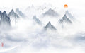 Japanese Wallpaper Murals | Mountains and Mist - Carving wallpaper
