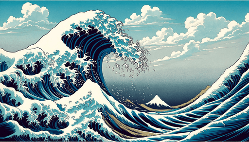 Japanese Wave Wallpaper Mural | Animation Design - Carving wallpaper