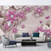 Jewelry, Flower, Wallpaper, Mural | Creative Jewelry Design: three-dimensional pink flower jewelry craftsmanship decor wallpaper mural with Swarovski rhinestones on wall art
