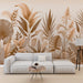 Jungle beige wallpaper mural | Ultimate exotic atmosphere - Carving wallpaper