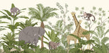 Jungle Children Wallpaper Mural | Giraffes and Elephants - Carving wallpaper