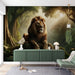 Jungle Lion Wallpaper Mural | Forest King - Carving wallpaper