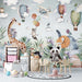 Jungle Pet Hot Air Balloon Wallpaper Mural | Kids Room Adventure Decor | Playful Nursery Wall Design