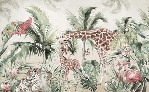 Jungle Wallpaper Giraffe - Carving wallpaper