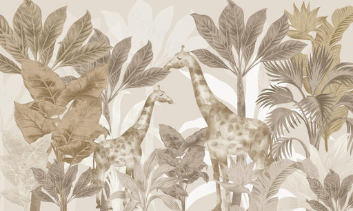 Jungle Wallpaper | Panoramic Giraffe - Carving wallpaper