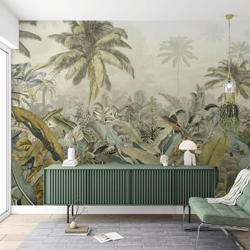 Jungle wallpaper with lush natural scenery - Carving wallpaper