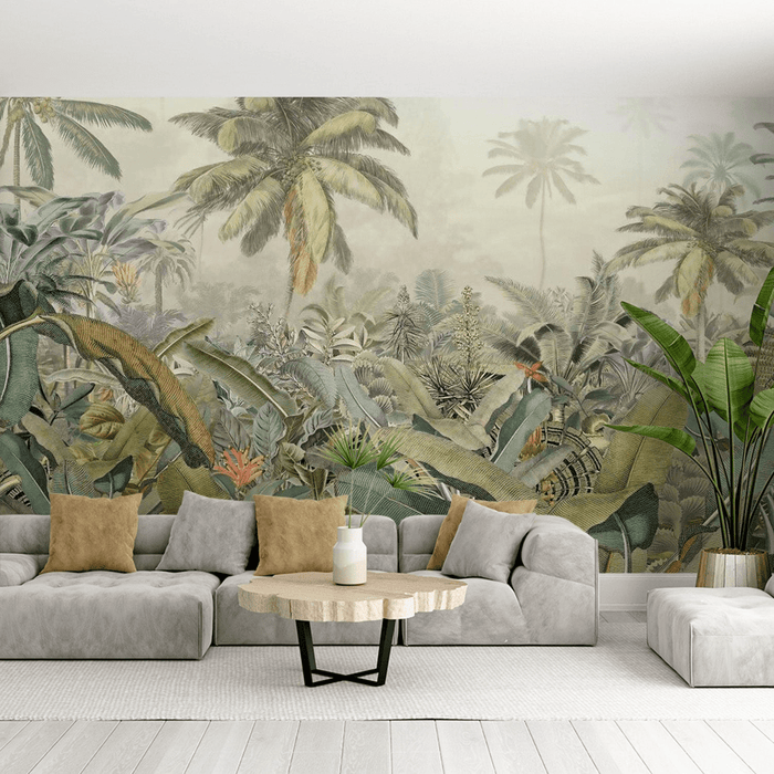 Jungle wallpaper with lush natural scenery - Carving wallpaper