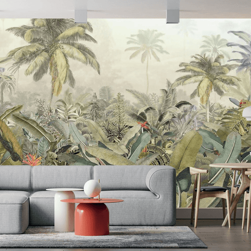 Jungle wallpaper with lush natural scenery - Carving wallpaper