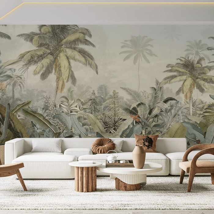 Jungle wallpaper with lush natural scenery - Carving wallpaper