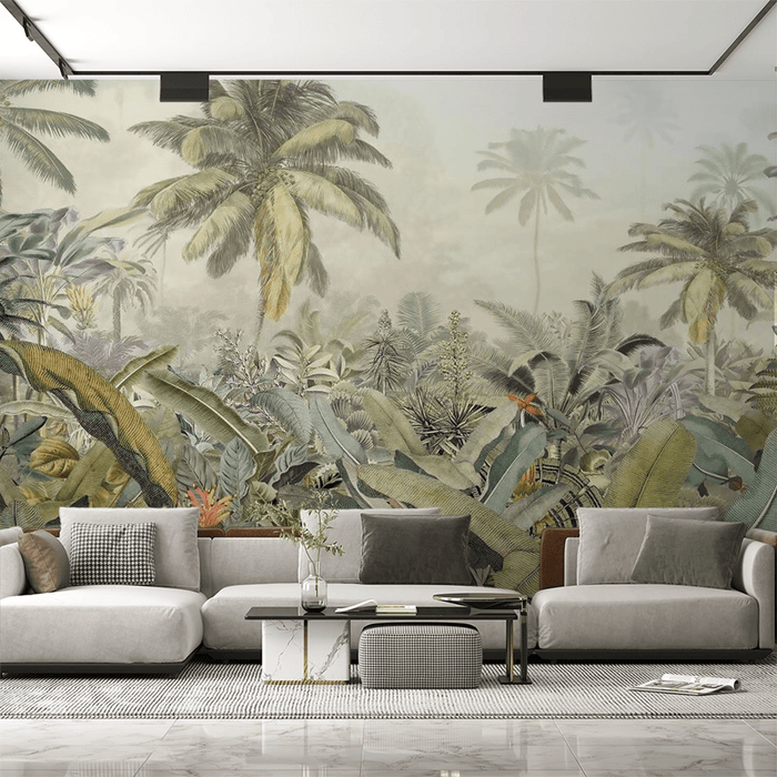 Jungle wallpaper with lush natural scenery - Carving wallpaper