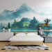 Lakes, landscape wallpaper murals | Watercolor style - Carving wallpaper