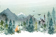 Landscape Forest Wallpaper Mural | Fairy Tale Forest Mural - Carving wallpaper