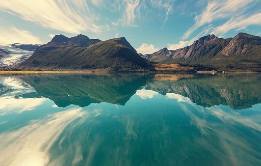 Landscape Lake Wallpaper Mural | Landscape Reflection - Carving wallpaper