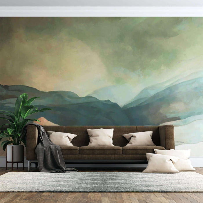 Landscape artistic conception wallpaper mural | Morandi color