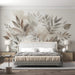 Large leaf plant mural wallpaper | Watercolor painting - Carving wallpaper